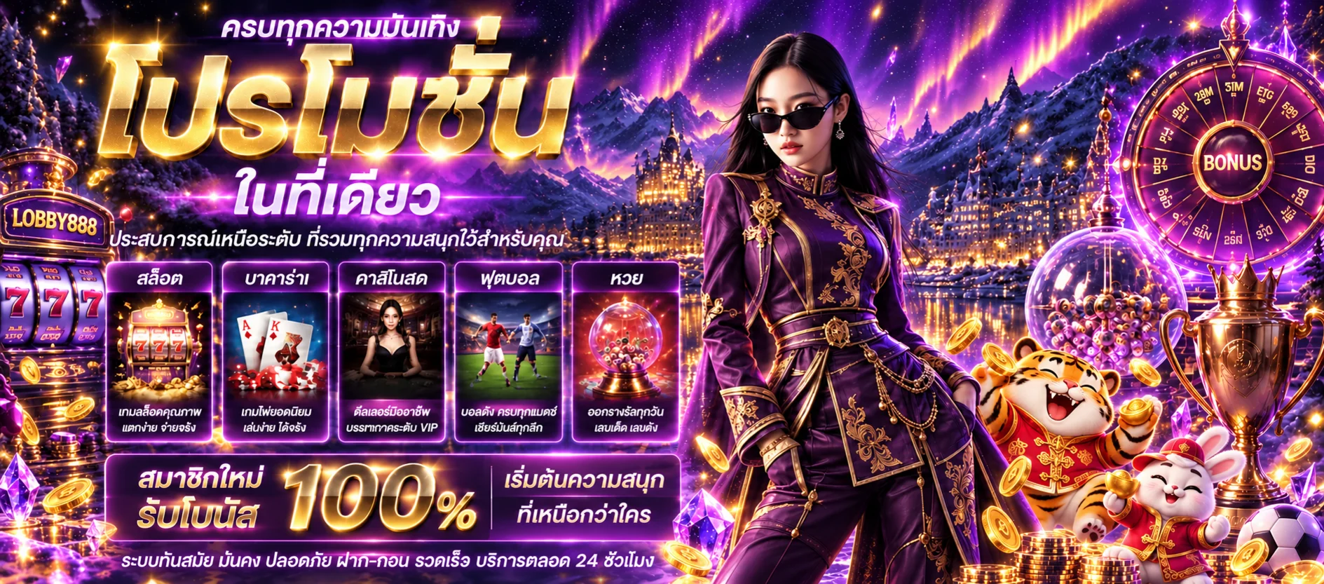 โปรโมชั่น LOBBY888 โบนัสสมาชิกใหม่พร้อม Fortune Tiger